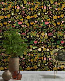  Mind the Gap WP20314 ASIAN FRUITS AND FLOWERS Anthracite